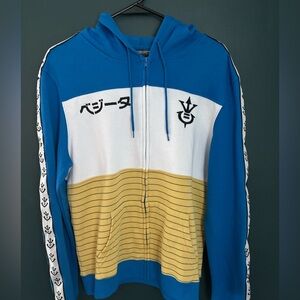🔥 Bioworld Dragon Ball Z Vegeta Armor Zip Up Hoodie sweatshirt Medium 🔥